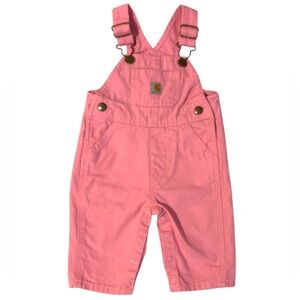 Carhartt Pink Overalls Sturdy Cotton Straight Leg